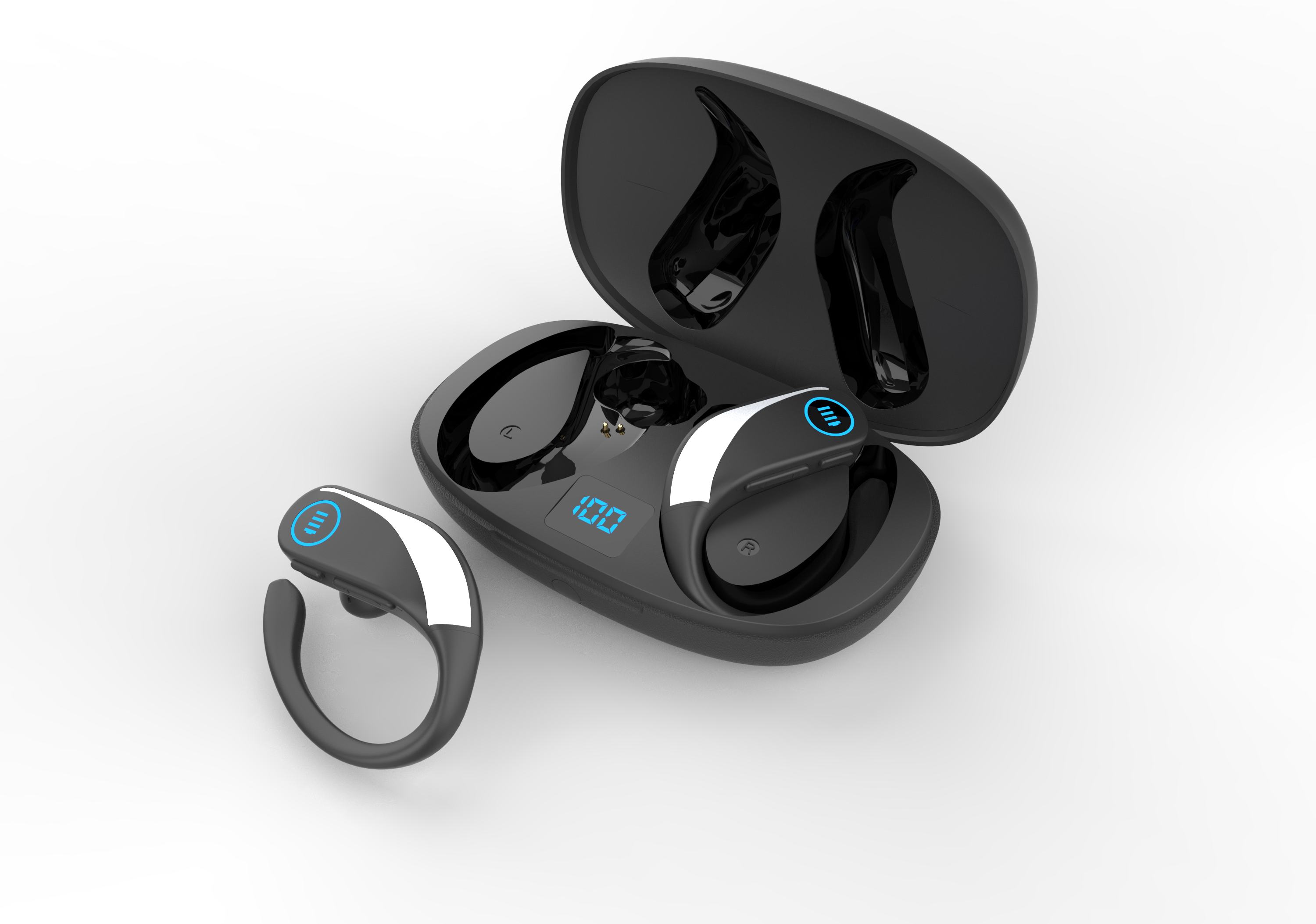 Voice-controlled smart assistant device with modern design, showing AI voice technology implementation, demonstrating advanced audio processing