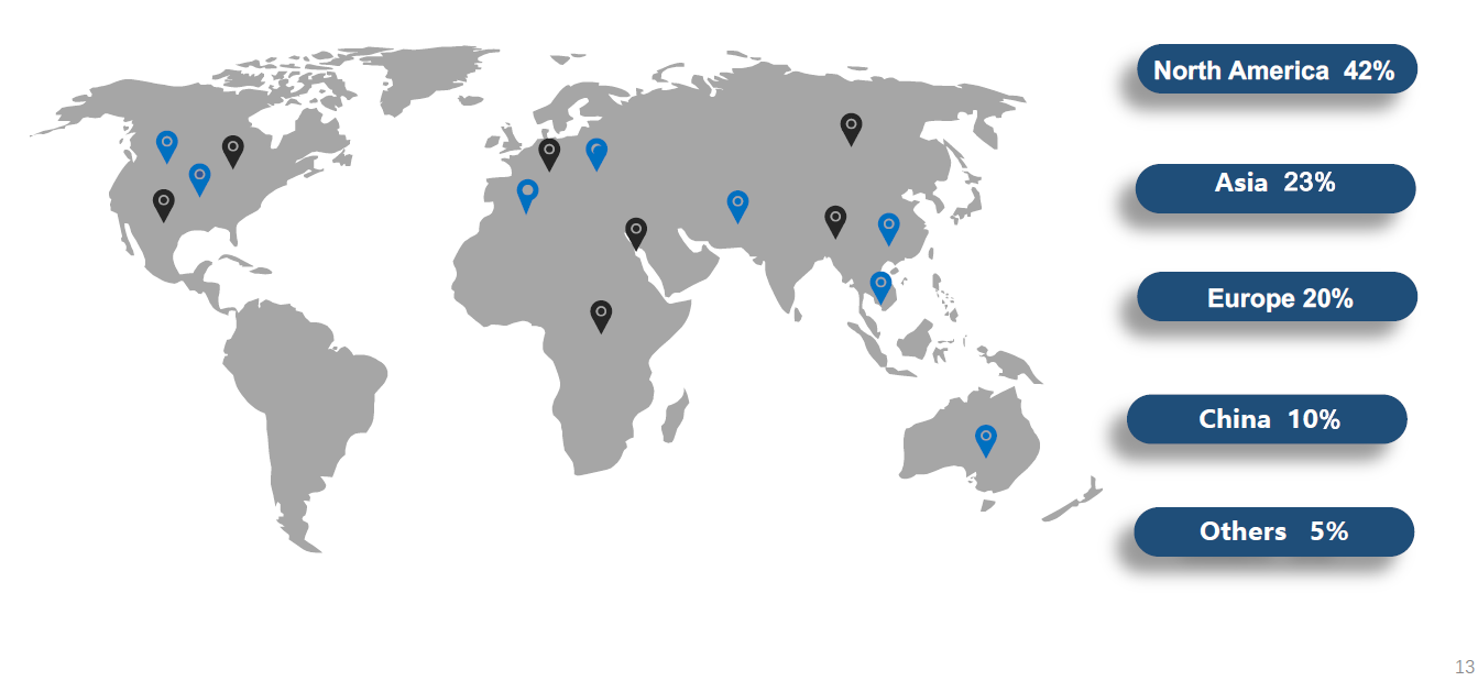 Modern electronics manufacturing facility interior with advanced production equipment, workers in cleanroom suits operating machinery, showcasing high-tech manufacturing environment